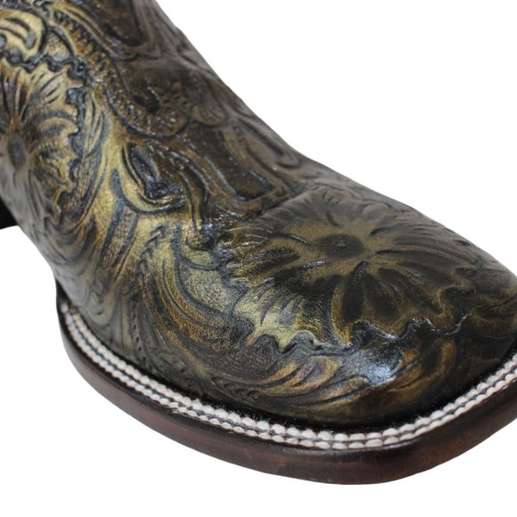 Ferrini Cleopatra Gold Square Toe Cowgirl Boots Women's 9.5 B NEW! - Picture 6 of 16